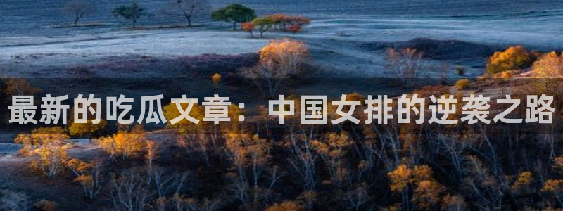 51吃瓜今日大瓜必吃大瓜:最新的吃瓜文章:中国女排的逆袭之路